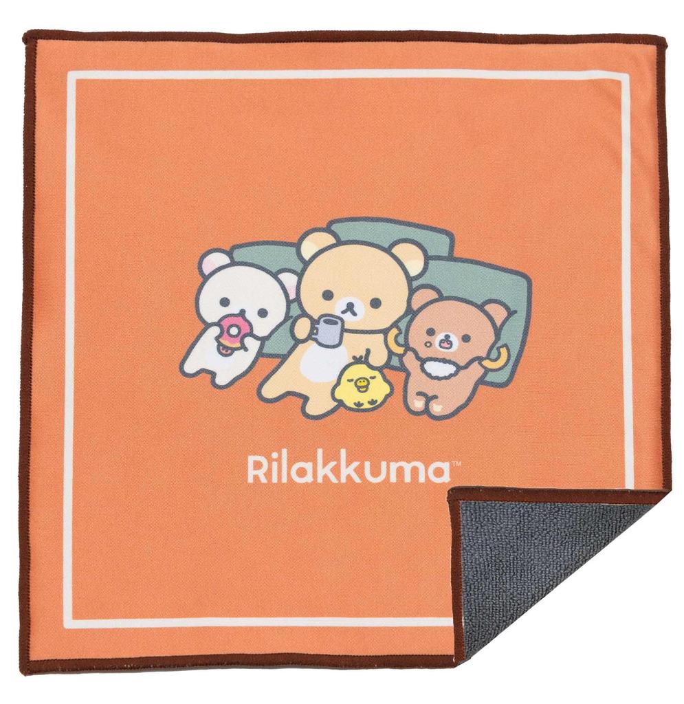 Салфетка для чистки очков Sanrio спереди и сзади 2way Dochimo Cute Character Rilakkuma Home Cafe 3390-02