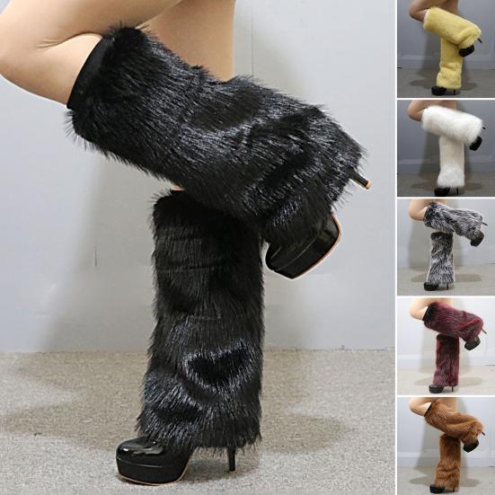 Leg Warmers Stretchy Coldproof Comfy Autumn Winter Women Warm Faux Fur Boot Stockings Daily Wear