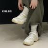New Muffin Shoes Round Head Thick Sole Color Matching Velcro Casual Height Increase Fashion Versatile Light Mouth Single Shoes