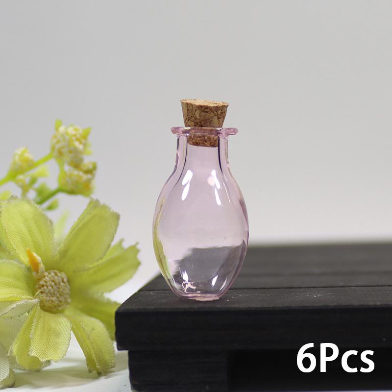 6 шт. Мини-стеклянные бутылки с пробками-пробками, прозрачные бутылки с желаниями, подарки, цветные, счастливые, дрейфующие, пустые, крошечные банки, украшения