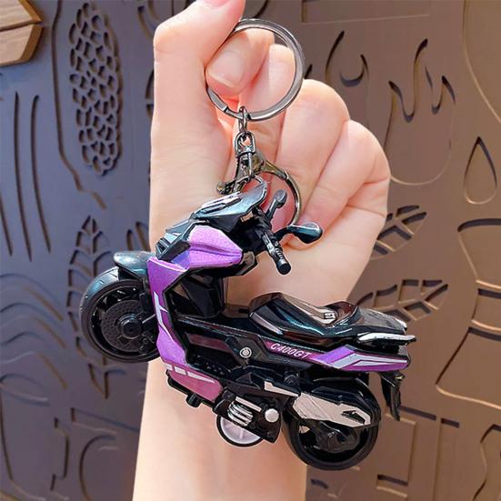 Keychain Pendant Motorbike Charm Zinc Alloy Anti-Detachable Hook Keyring Backpack Accessory Decompression Tool