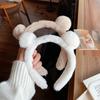 Winter Plush Cute Bear Ear Hairband Face Makeup Headband Women Girl Hair Head Band Hoop Accessories Scrunchie Headdress Headwear