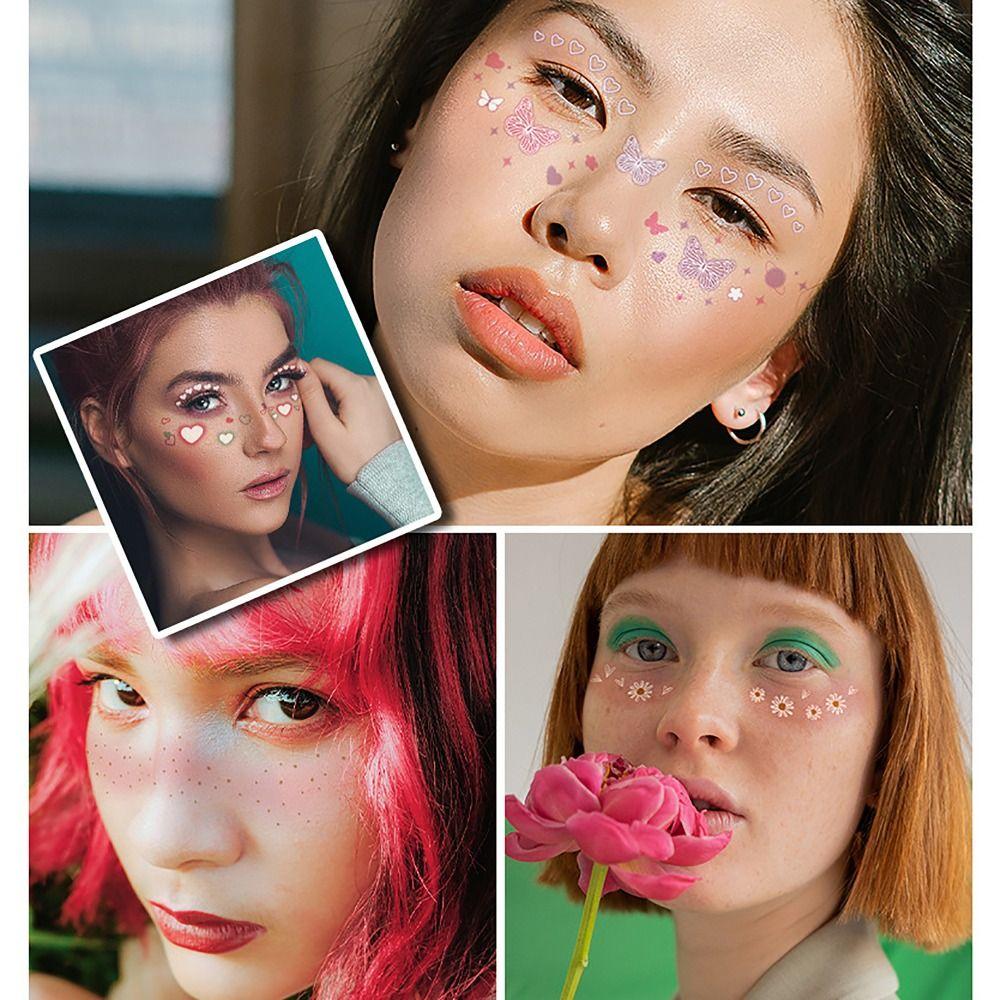Временные татуировки макияж наклейки для лица наклейка для лица татуировка наклейка удобная татуировка для лица для девочек