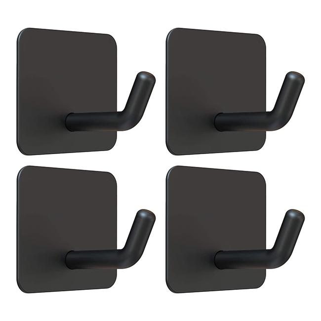 Original Wall Hangers Without Nails Heavy Duty Adhesive Towel Bathrooms Bathroom Mounted Black Metal Hook Hooks