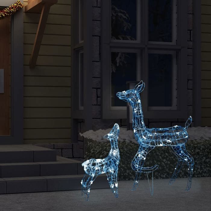 VidaXL Family of Reindeer Decoration Luminous Reindeer Christmas Decoration Garden Patio Backyard Outdoor Indoor 329790