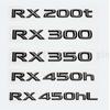 3D Хромированный Глянцевый Черный АБС RX200t RX270 RX300 RX350 RX450h RX450hL HYBRID Шильдик для багажника автомобиля LEXUS Наклейка с логотипом на заднюю часть багажника