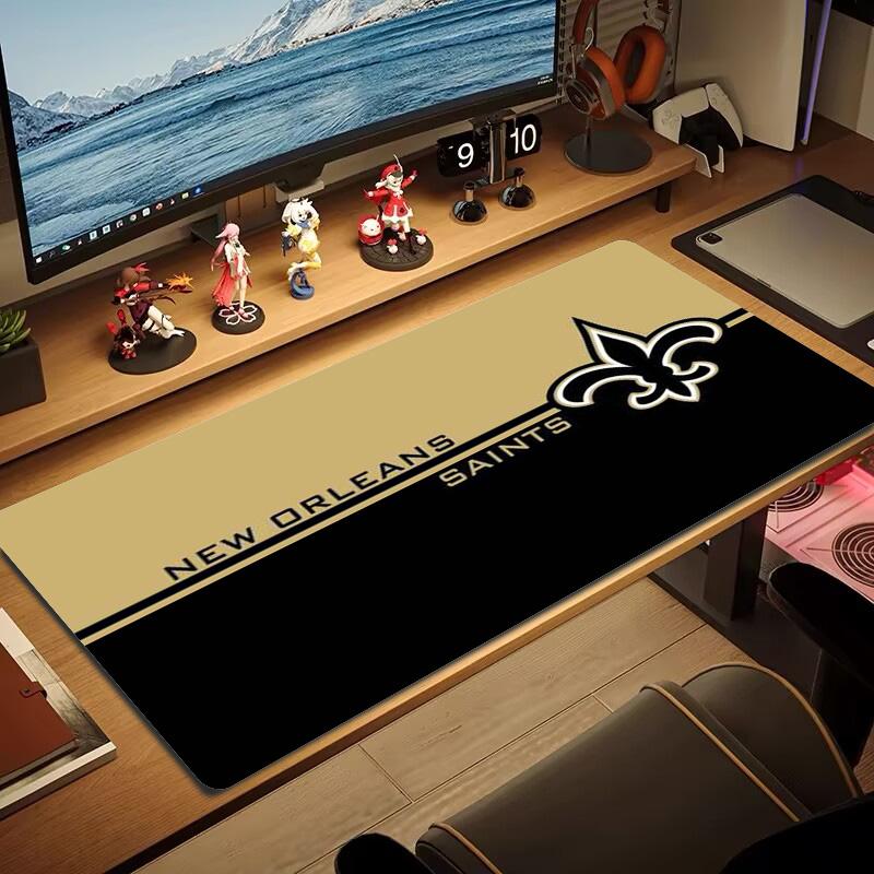 New Orleans Saints Color Mouse Pad Large Gaming Table Cushion Non-slip Laptop Tablet Big Mousepad XXL Mat Mini PC Playmat With Lock edge