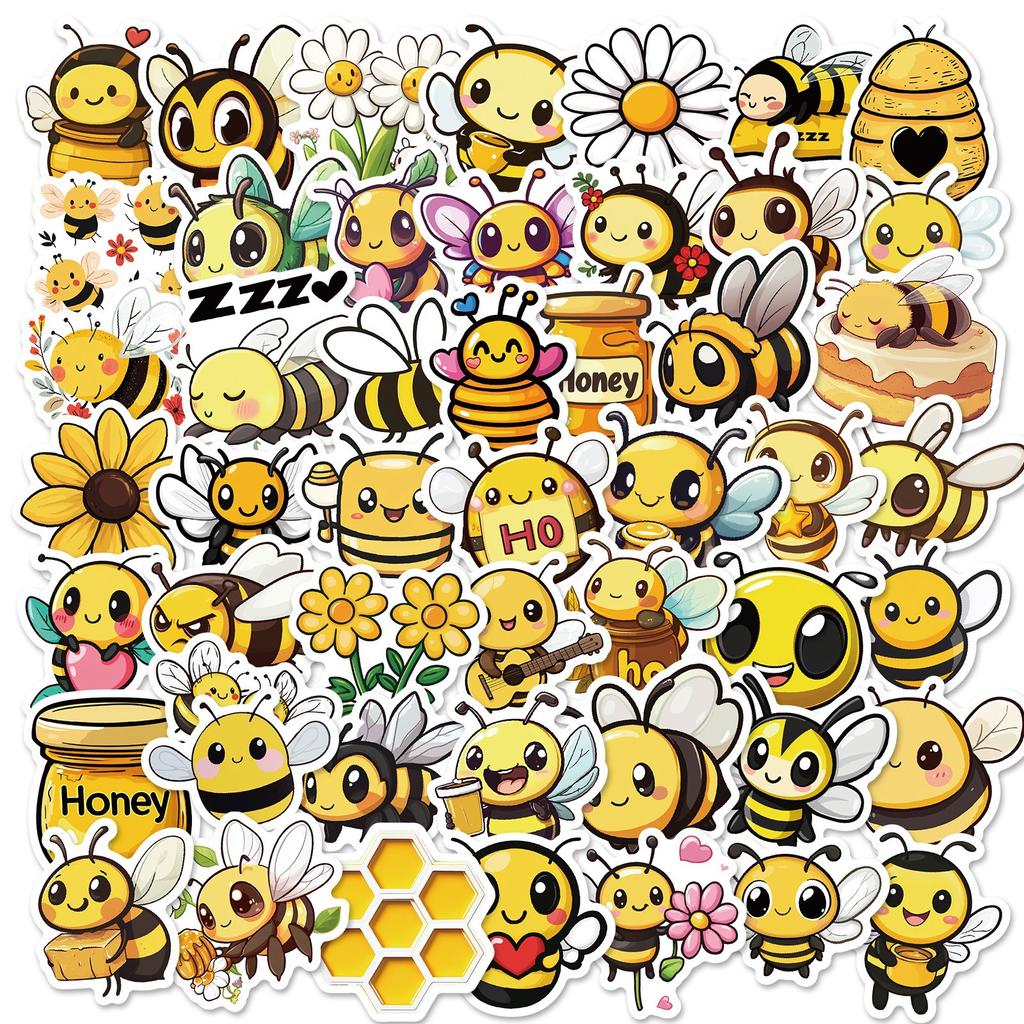New 50 Cute Cartoons, Commuter Bee Stickers, Children's Reward Stickers, Cute Decorative Mobile Phone Case Stickers