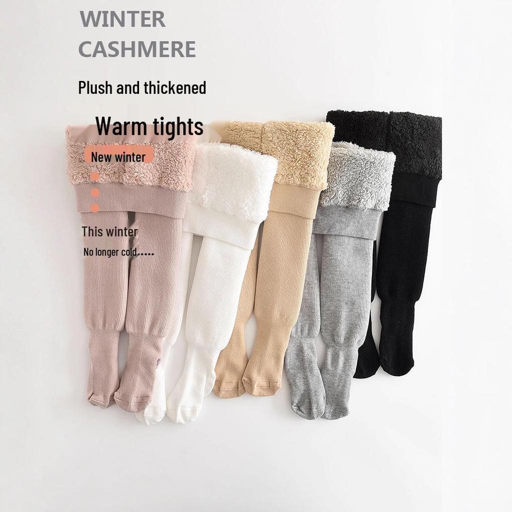 Девичьи флисовые осенне-зимние колготки: Теплый однотонный боди и леггинсы для младенцев