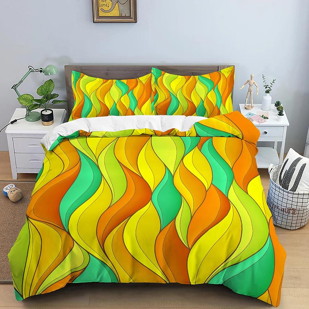 Modern Geometric Duvet Cover Abstract Art Stripes Bedding Set Simple Colorful Lines Comforter Cover for Kids Women Men Room Dorm