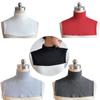 Solid Color Cotton Half Top Dickey Detachable Neck Warmer Turtleneck False Pullover Fake Collar