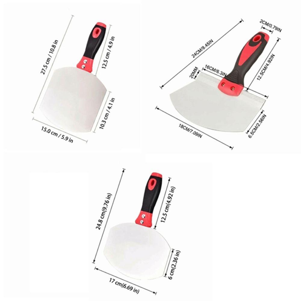Curved Working Surface Mud Trowel Stainless Steel Putty Spatula Painter