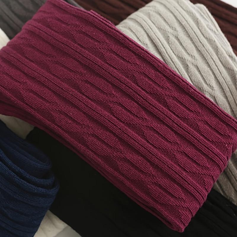 1 пара теплых и стильных вязаных носков выше колена для женщин, элегантные теплые зимние высокие носки с утолщенным материалом для йоги