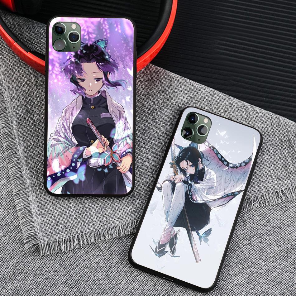 Shinobu Kocho Kimetsu No Yaiba Anime Soft Silicone Phone Case Cover Shell For iPhone 6 6s 7 8 Plus X XR XS 11 12 13 Mini Pro Max