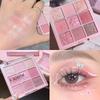 Romantic Sakura 9 Color Eyeshadow Palette Matte Pearlescent Milk Tea Peach Color Makeup Palette