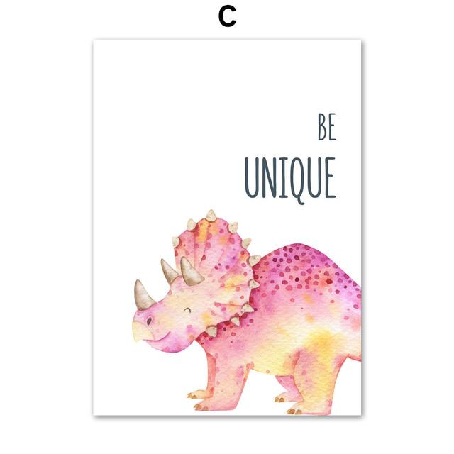 Динозавр стегозавр трицератопс настенная живопись на холсте плакаты на скандинавскую тему и принты настенные панно для детской комнаты Декор для детской комнаты