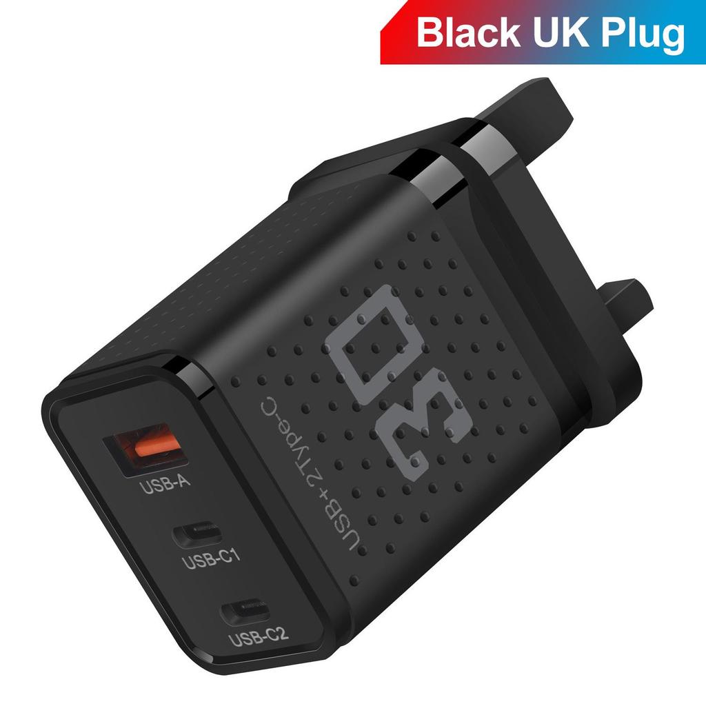 Двойное PD+USB зарядное устройство 2,4 А: Дорожный адаптер US/EU/UK