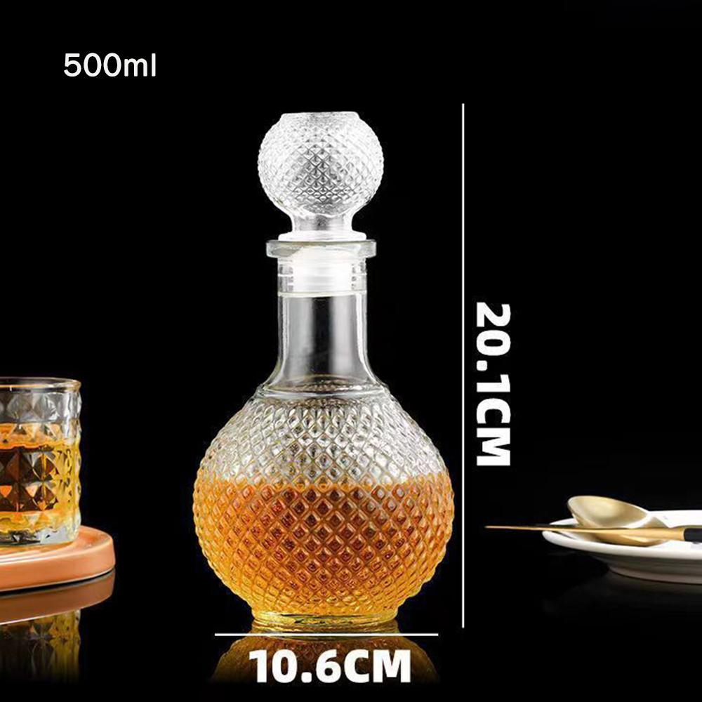 Carving Glass Wine Bottle, Whiskey Red Wine Liquor Wine Separator, Wine Cabinet Decoration, Empty Wine Bottle, 8000/1000ML