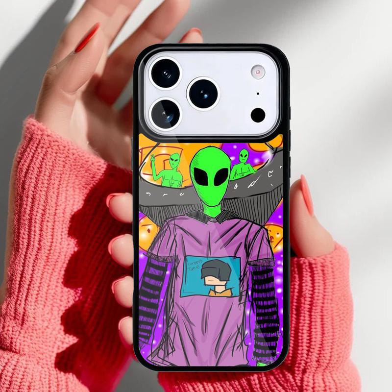 Эстетичный милый мультяшный инопланетный чехол для телефона iPhone 17 16 15 14 13 Pro Max Задняя крышка для 12 11 Pro Coque