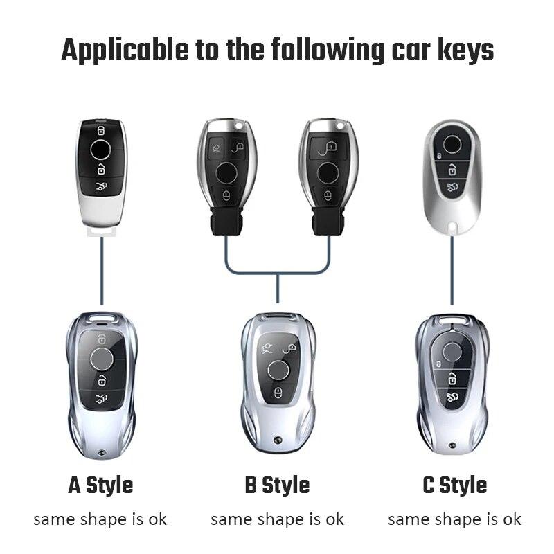 Ziny Alloy Car Remote Key Case Cover Shell for Mercedes Benz A B C E S Class W204 W205 W210 W212 W213 W176 W463 GLC GLB GLE AMG