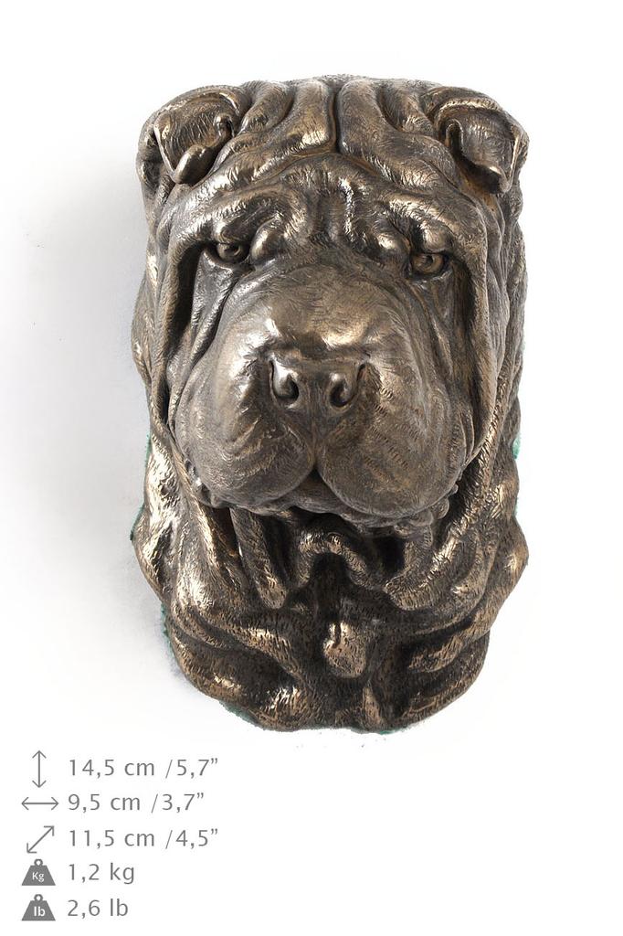 Shar Pei - Dog Statue, Hanging Bust, Unique Decoration for Dog Lover by Art-Dog Brand