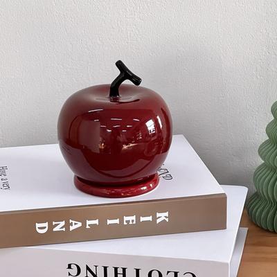 Креативная туба для зубных палочек, бытовая керамическая коробка для хранения ватных палочек в форме яблока с крышкой