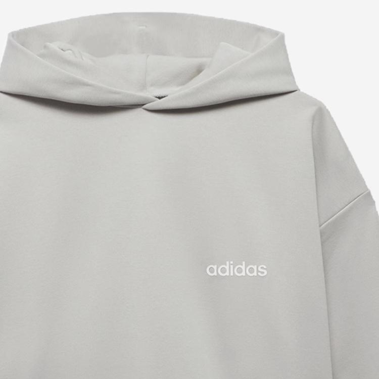 adidas Оригинальный баскетбольный мяч с трилистником: Глава 1 Монохромный логотип на груди Толстовка с капюшоном унисекс Металл-серый IA3438