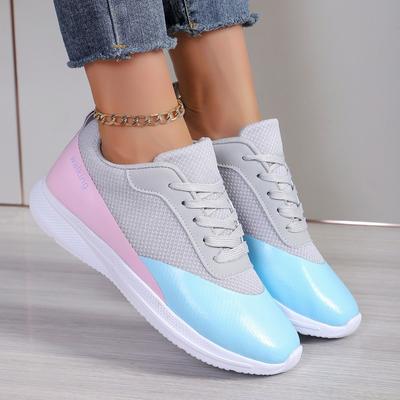 2024 Новая Мода Цветовое Сочетание Универсальные Горячо Продаваемые Женские Туфли На Шнуровке Низкий Каблук Универсальные Женские Туфли Zapatillas De Mujer