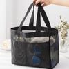 Large Capacity Makeup Storage Bag for Women Multifunctional Mesh Shoulder Travel Bag Transparent Beach Bag Hollow Design