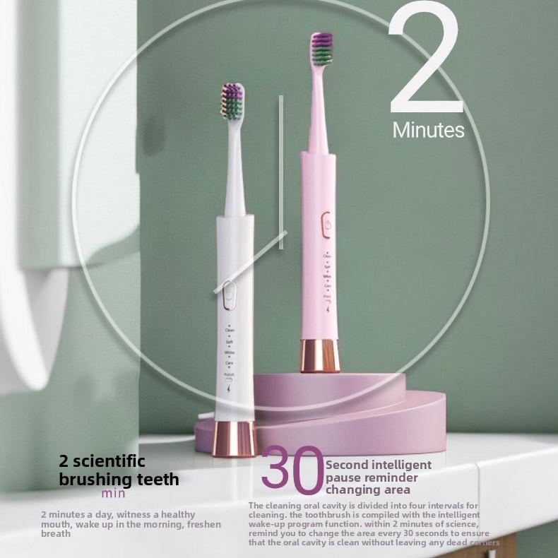 Новая электрическая зубная щетка для взрослых, мягкая электрическая зубная щетка с белой пудрой, модель для пар, семейный набор, электрическая