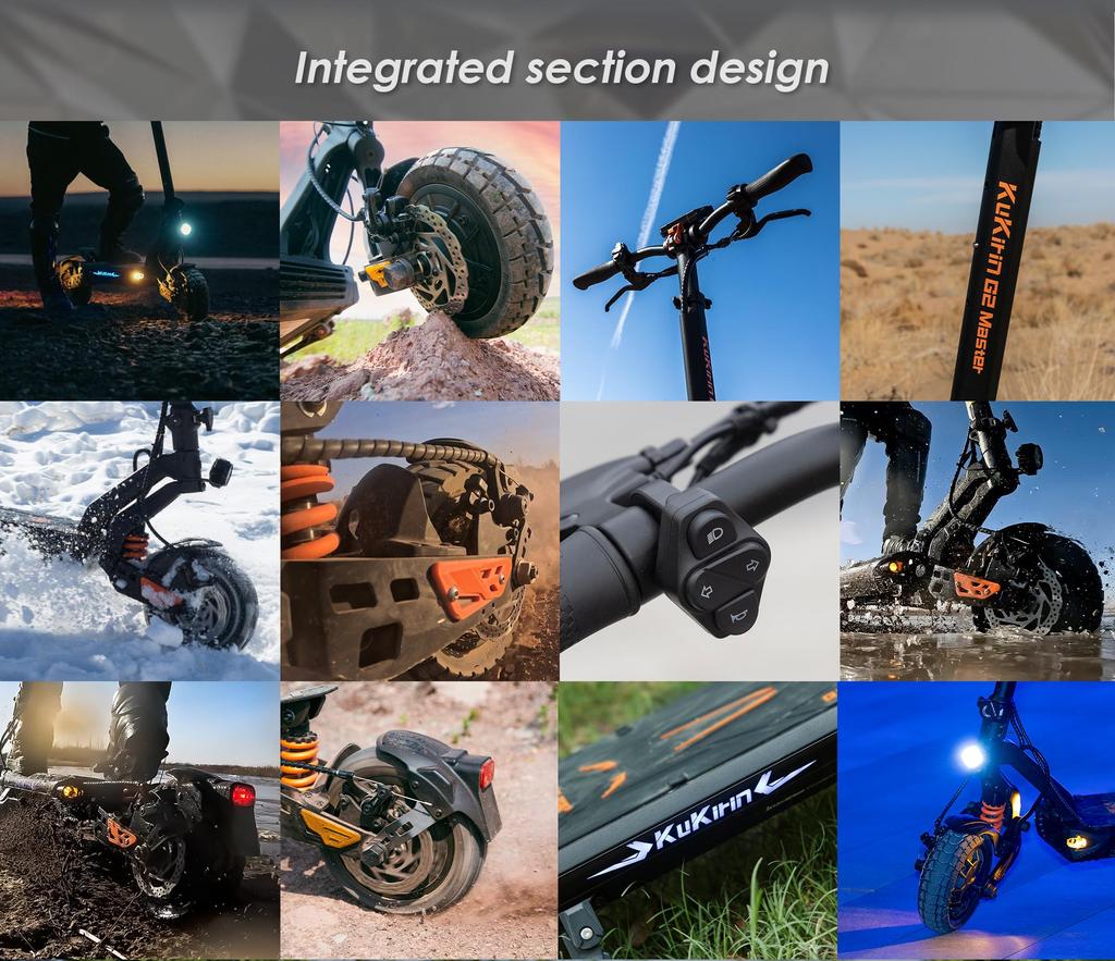 KuKirin Электросамокат G2 Master Запас хода 70 км и Максимальная скорость 60 км/ч, 10'' Внедорожные шины, 2000 Вт Двойной двигатель Полностью алюминиевый корпус Складной самокат(НЕТ ЭБЭ)