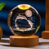 Завораживающий визуальный опыт Лампа Стеклянный шар Лампа Шар Солнечной системы Ночник с деревянной подставкой 7 цветов смены для дома