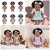 12Inch Soft Vinyl African American Doll With Fashion Afro Hairstyle For Kids Collectors Nursery Room Decoration