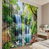 2 штуки штор с принтом лесного водопада, 30*65 дюймов, украшение для дома, украшение для комнаты