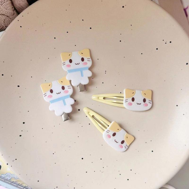 2 шт., заколка для волос с изображением кота Fuwa Nyanko, каваи, заколка для волос, милые зажимы Bb, заколки с милыми животными, зажим в виде утконоса, аксессуары для волос