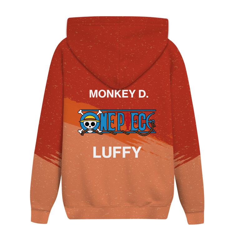 Аниме One Piece Луффи 3D Худи с полным принтом Унисекс Манки Д. Луффи Графический Пуловер Толстовка