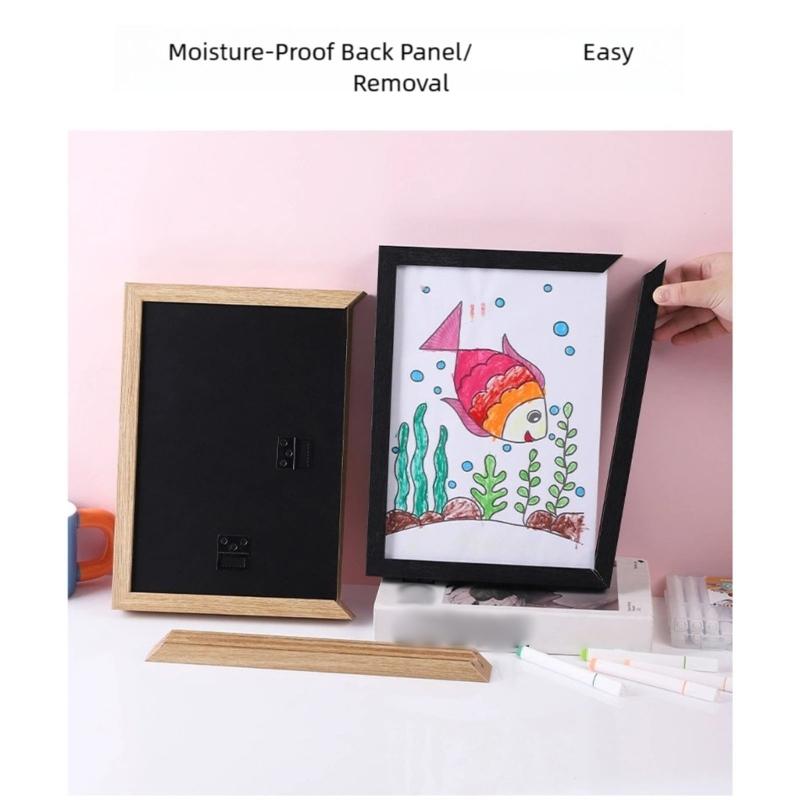 Easy Change Magnetic Closures Photo Frame Solid Wood Picture Storage Frame Memory Display Case For Home Office Decors