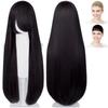 CaseEden Cosplay Wig, Premium, Smooth, Straight, Long, 100cm, Black Hair, WIG6152
