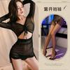 Perspective Love Underwear Sexy Perspective Mesh One-piece Pajamas Hollow Uniform Temptation Hip Skirt
