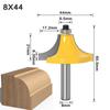 1PC 8mm Shank Corner Round Over Edging Wood Router Bit Large 2 Flute Corner Round Cove Box Bit Woodworking Tenon Cutter Tool