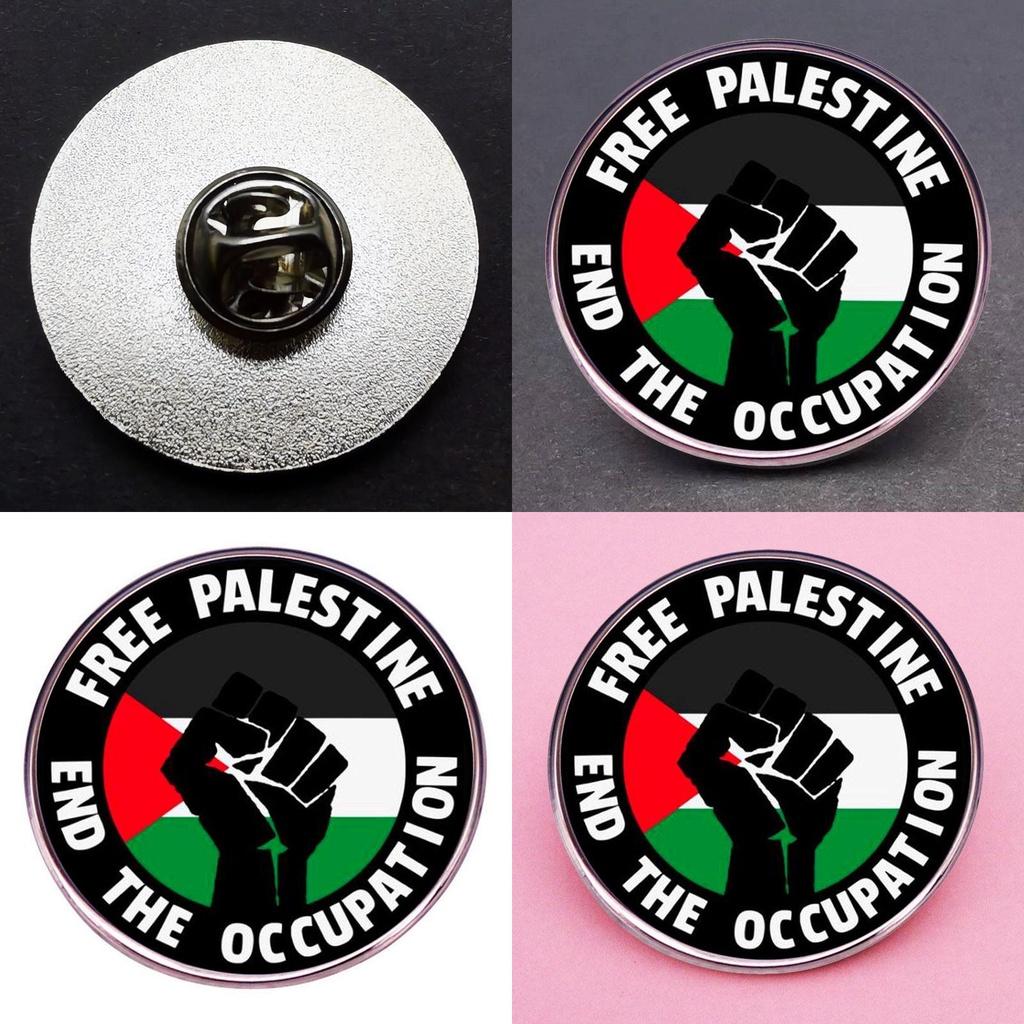 Alloy Pin Palestinian Flag Lapel Badge Commemorative Souvenir