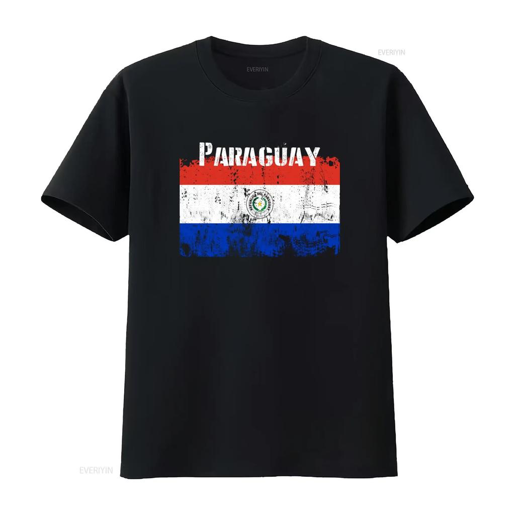 Paraguay Flag T Shirt Great Souvenir with Triband Design vintage Washed Stretched designer clot