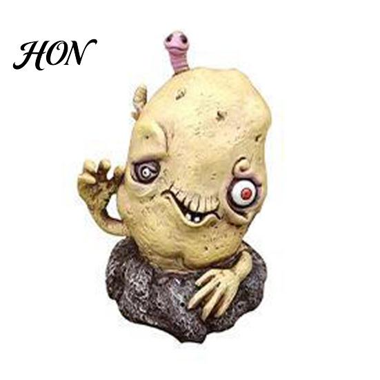 Durable Outdoor Resin Decor Halloween Vegetable Zombie Statue, Spooky Carrot Potato Garden Decoration Sculpture, for Patio, Yard, Graveyard