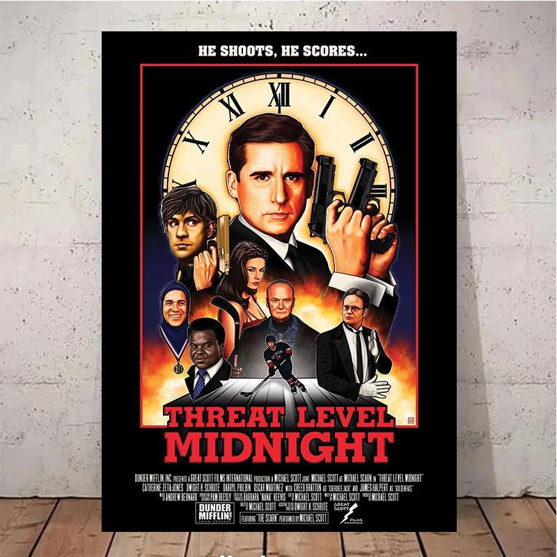 Постер к фильму «Угроза полуночи» Офис Майкл Скотт Холст Живопись Классическая Картина для Гостиной Домашний Декор