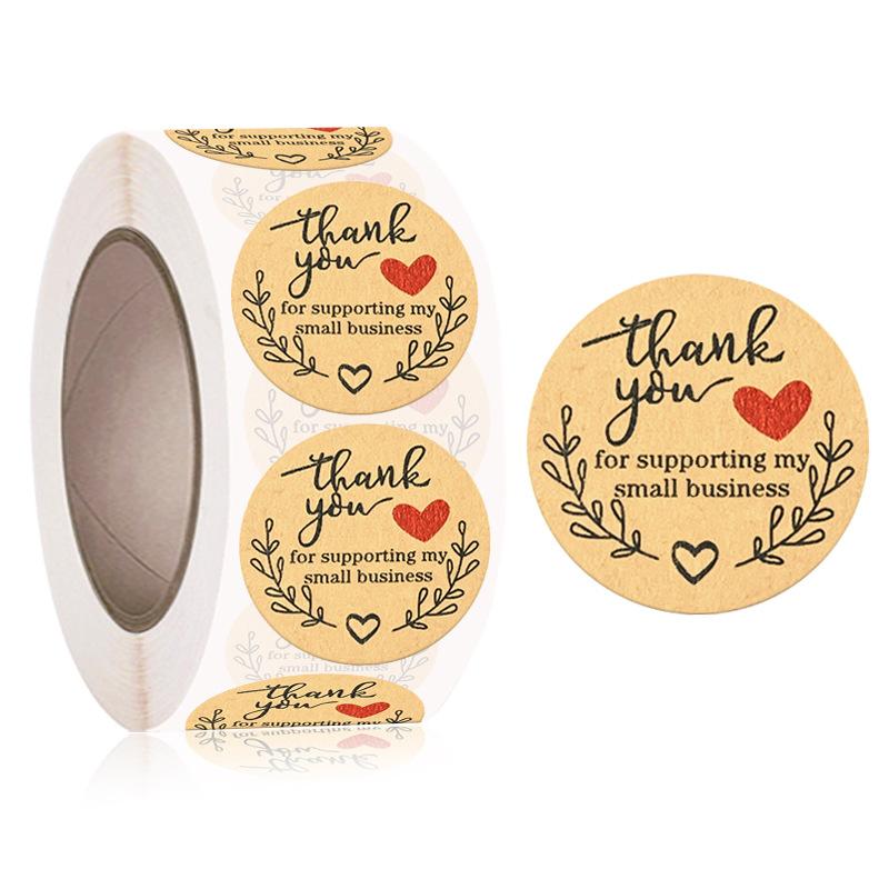 2Rolls Kraft Paper Thank You Sticker 1 Inch Seal Label Stickers Scrapbooking sticker maker