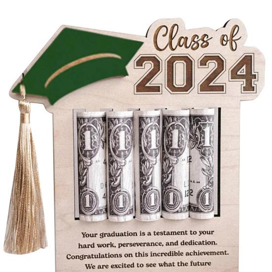 Органайзер для денег на выпускной, держатель для денег, украшение для рабочего стола, стабильный, с гладкими краями, без заусенцев, деревянный орнамент, аксессуары для вечеринок