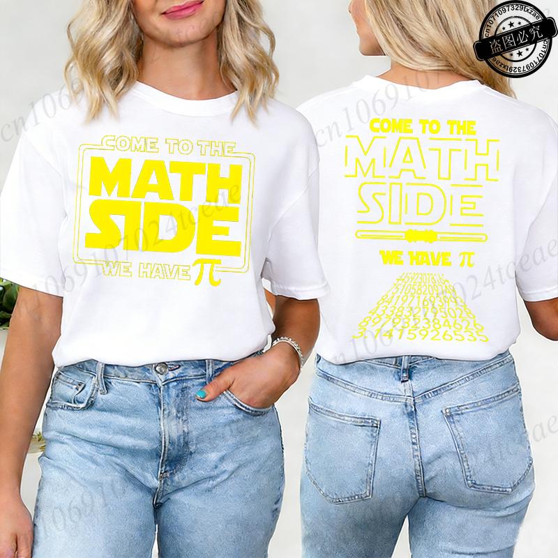 Math Pi Printed TShirts for Women Math Teacher Tee Tops Unisex Clothing Short Sleeve Womens Clothing