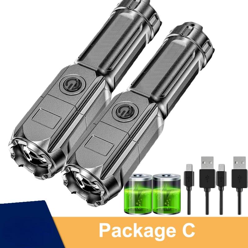 Мощный светодиодный фонарик 100000 люмен, тактические фонарики, перезаряжаемый USB 18650, водонепроницаемый зум, рыбалка, охота, светодиодный фонарик