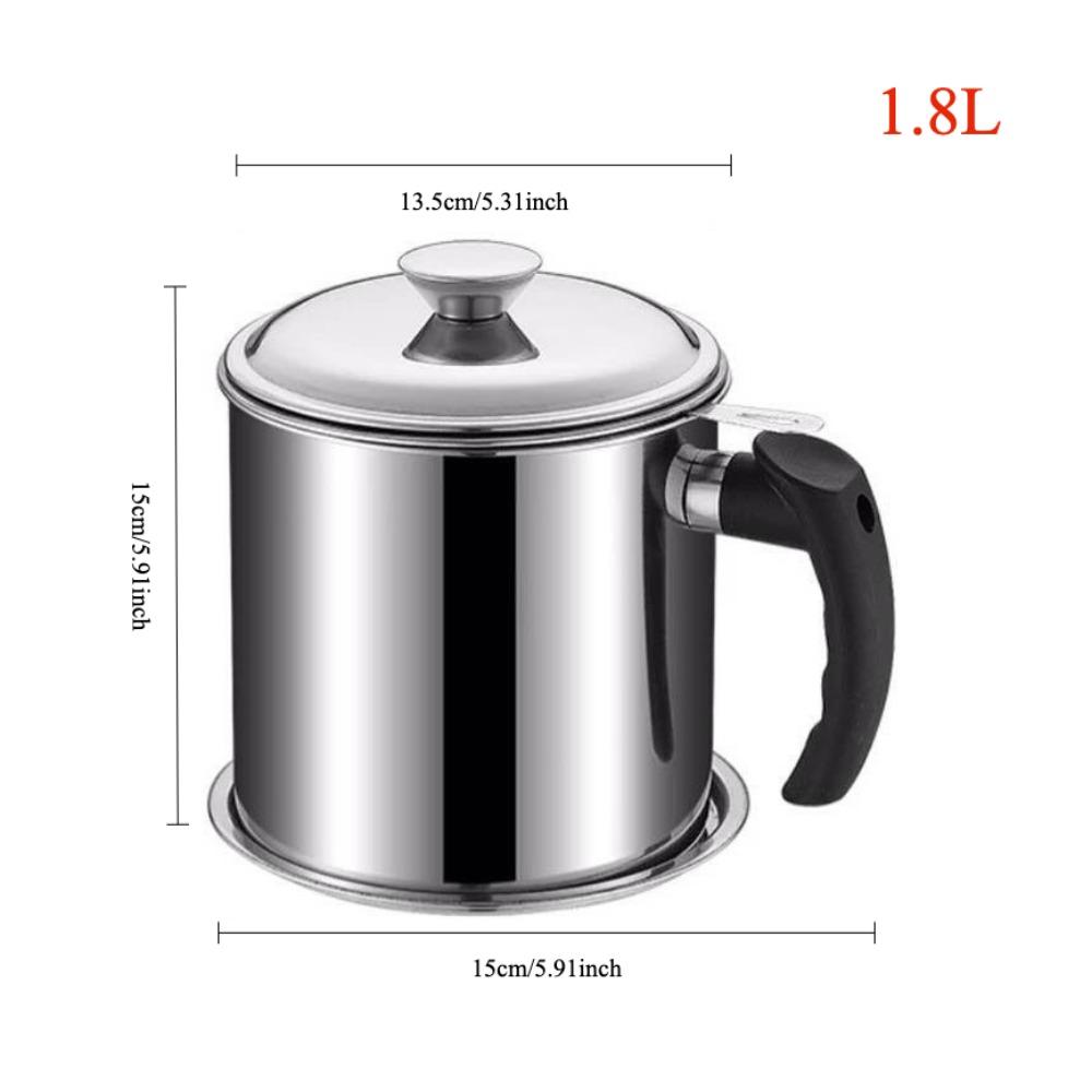 Контейнер для масла из нержавеющей стали 1,8 л, сетчатый фильтр для масла, кухонный жироулавливающий фильтр, масляный жир