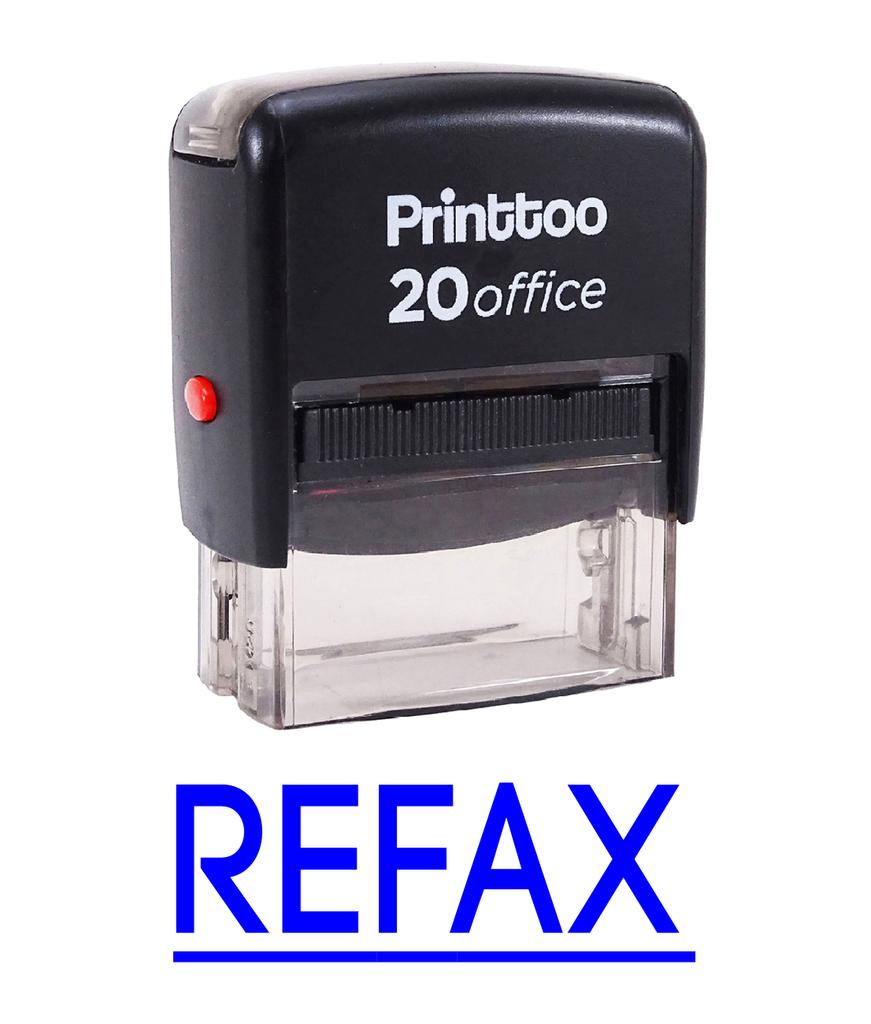 Printtoo Custom Stamp REFAX Self Inking Rubber Stamp Office Stationary-Black